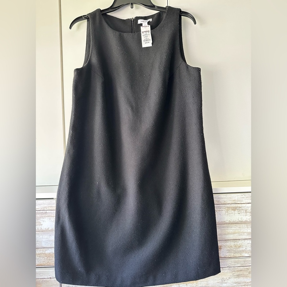 👗 Nine West Black Sheath Mini Dress Sleeveless LBD NWT M